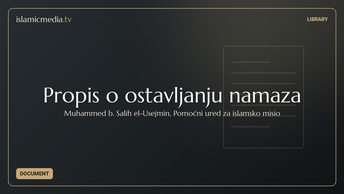 Propis o ostavljanju namaza