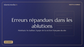 Erreurs répandues dans les ablutions
