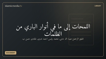 اللمحات إلى ما في أنوار الباري من الظّلمات