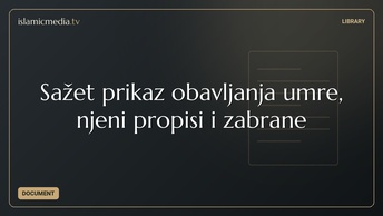 Sažet prikaz obavljanja umre, njeni propisi i zabrane