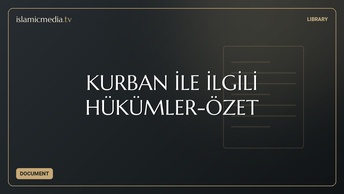 KURBAN İLE İLGİLİ HÜKÜMLER-ÖZET
