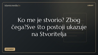 Ko me je stvorio? Zbog čega?Sve što postoji ukazuje na Stvoritelja