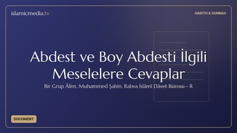Abdest ve Boy Abdesti İlgili Meselelere Cevaplar