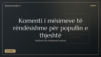 Komenti i mësimeve të rëndësishme për popullin e thjeshtë