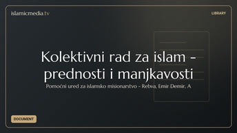 Kolektivni rad za islam - prednosti i manjkavosti