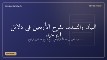البيان والتسديد بشرح الأربعين في دلائل التوحيد