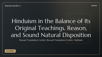 Hinduism in the Balance of Its Original Teachings, Reason, and Sound Natural Disposition