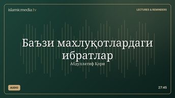 Баъзи махлуқотлардаги ибратлар