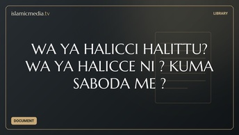 WA YA HALICCI HALITTU? WA YA HALICCE NI ? KUMA SABODA ME ?