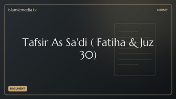 Tafsir As Sa'di ( Fatiha & Juz 30)