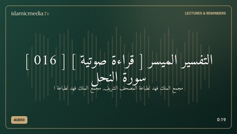 التفسير الميسر [ قراءة صوتية ] [ 016 ] سورة النحل