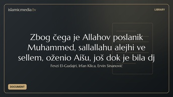 Zbog čega je Allahov poslanik Muhammed, sallallahu alejhi ve sellem, oženio Aišu, još dok je bila dj