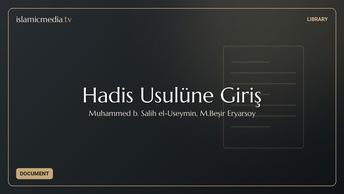 Hadis Usulüne Giriş