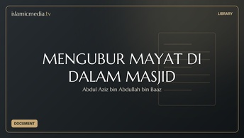 MENGUBUR MAYAT DI DALAM MASJID