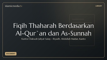 Fiqih Thaharah Berdasarkan Al-Qur`an dan As-Sunnah