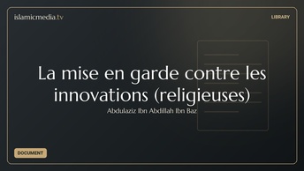 La mise en garde contre les innovations (religieuses)