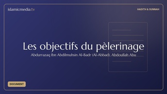Les objectifs du pèlerinage