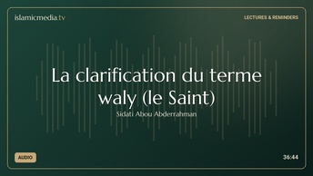 La clarification du terme waly (le Saint)