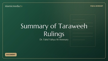 Summary of Taraweeh Rulings