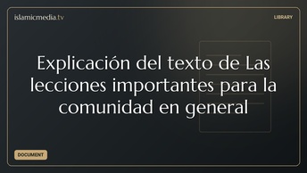 Explicación del texto de Las lecciones importantes para la comunidad en general