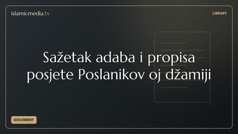 Sažetak adaba i propisa posjete Poslanikov oj džamiji